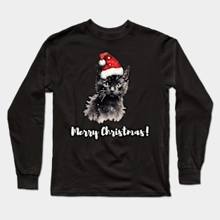 Merry Christmas Cute Miaw Cat Long Sleeve T-Shirt